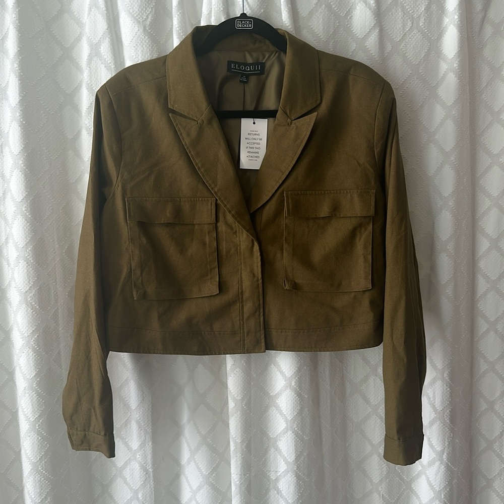 ELOQUII Cropped linen jacket. Never worn!
